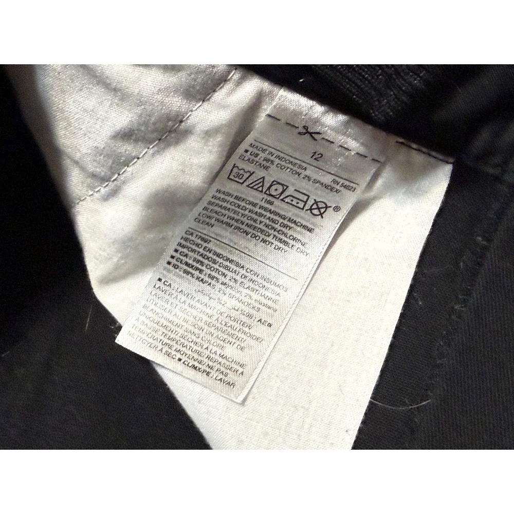 Old Navy Jeans Youth Boys Size 12 Black Denim Straight Pants Built in Flex